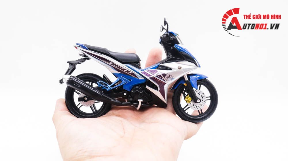  Mô hình xe Yamaha Exciter y15zr độ tem white blue tỉ lệ 1:12 Dealer D237E 