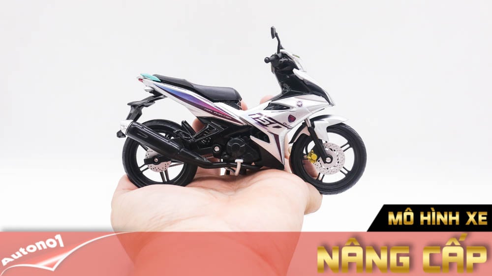  Mô hình xe Yamaha Exciter y15zr độ tem white tỉ lệ 1:12 Dealer D237G 