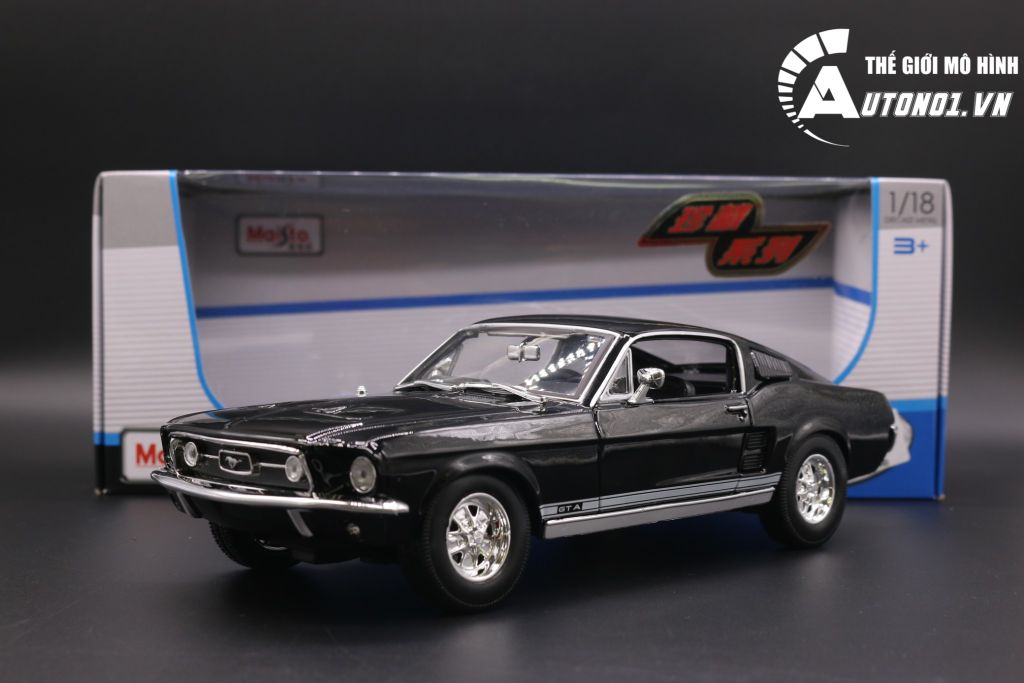 MÔ HÌNH XE FORD MUSTANG GTA FASTBACK 1967 BLACK 1:18 MAISTO 6652