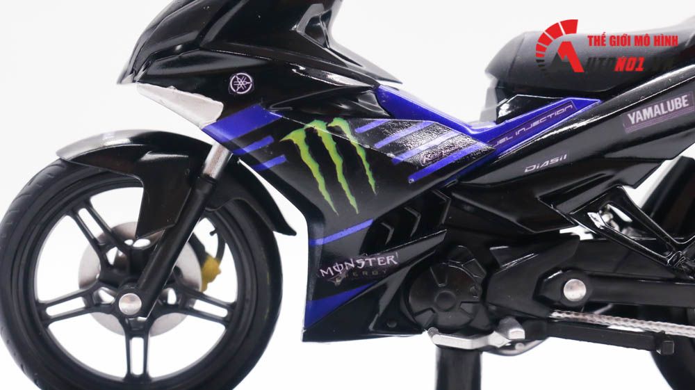 Mô hình xe Yamaha Exciter y15zr độ tem Monster blue tỉ lệ 1:12 D237C