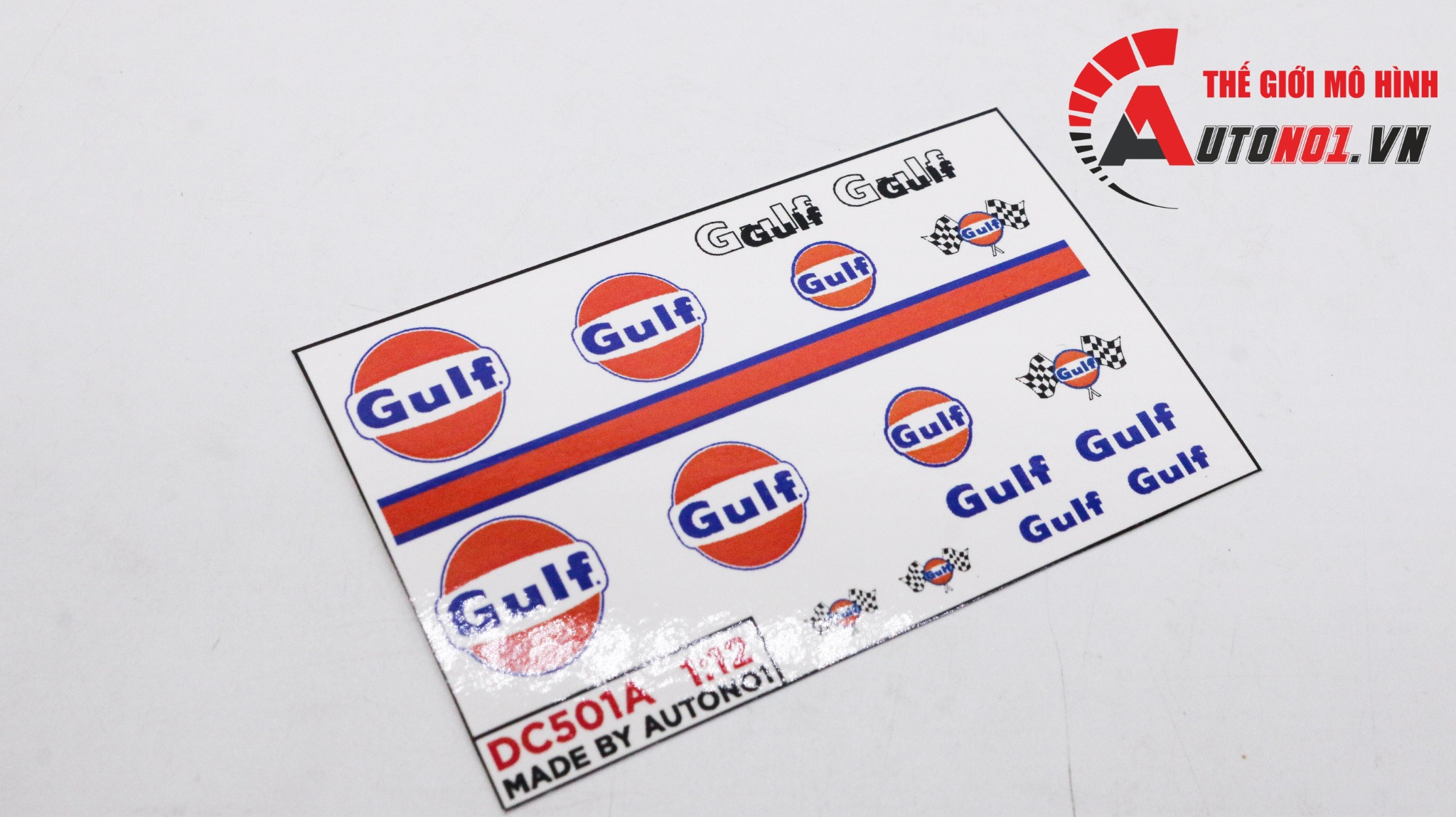  Decal nước hãng Gulf 1:12 Autono1 DC501A 