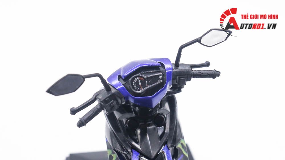 Mô hình xe Yamaha Exciter y15zr độ tem Monster blue tỉ lệ 1:12 D237C