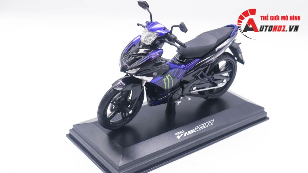 Mô hình xe Yamaha Exciter y15zr độ tem Monster blue tỉ lệ 1:12 D237C