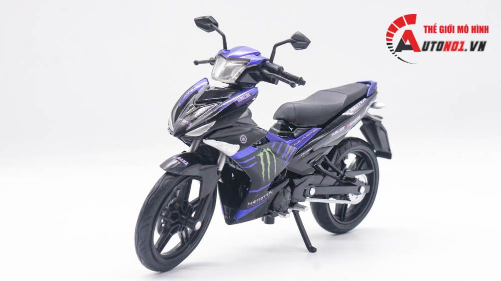 Mô hình xe Yamaha Exciter y15zr độ tem Monster blue tỉ lệ 1:12 D237C