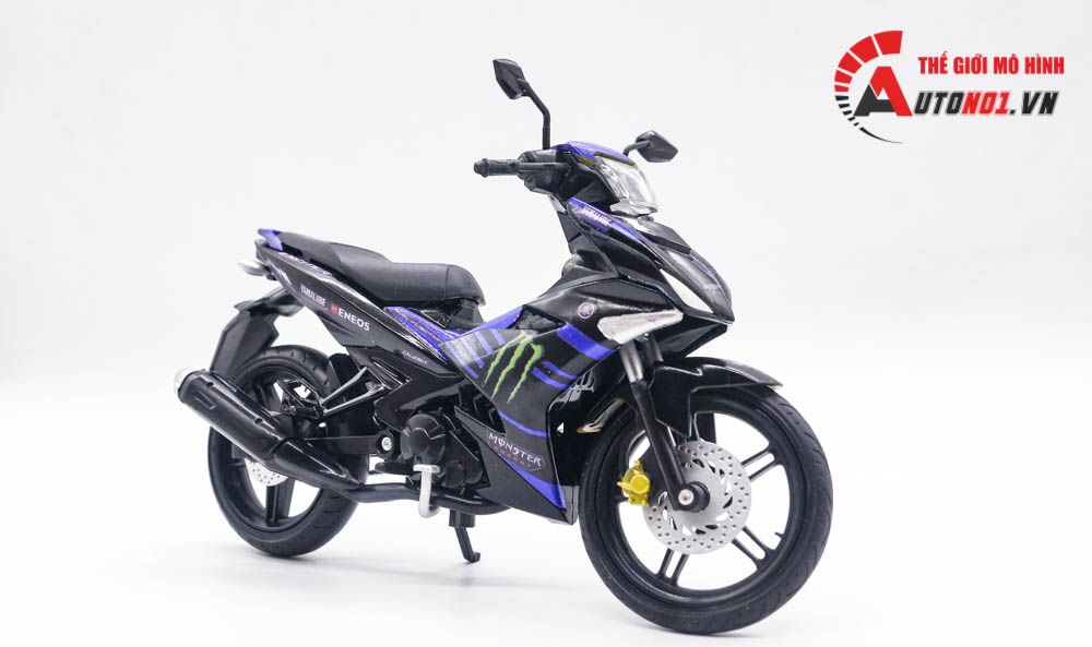 Mô hình xe Yamaha Exciter y15zr độ tem Monster blue tỉ lệ 1:12 D237C