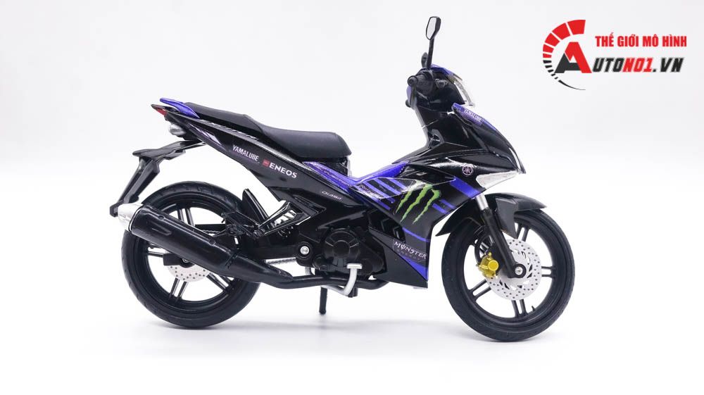 Mô hình xe Yamaha Exciter y15zr độ tem Monster blue tỉ lệ 1:12 D237C