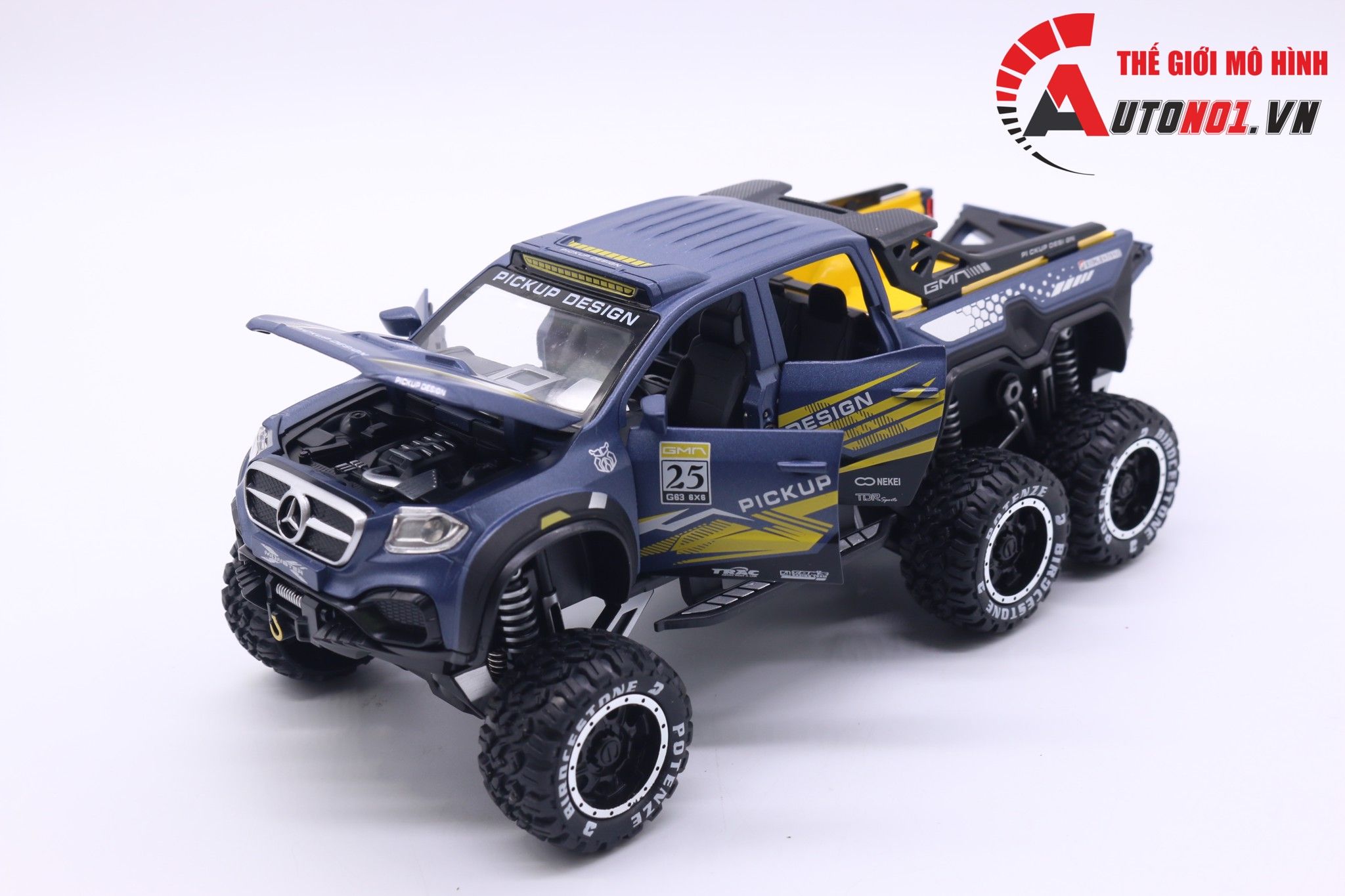  Mô hình xe Mercedes X-Class 6x6 Pickup Offroad 1:28 Chimei Model 7149 