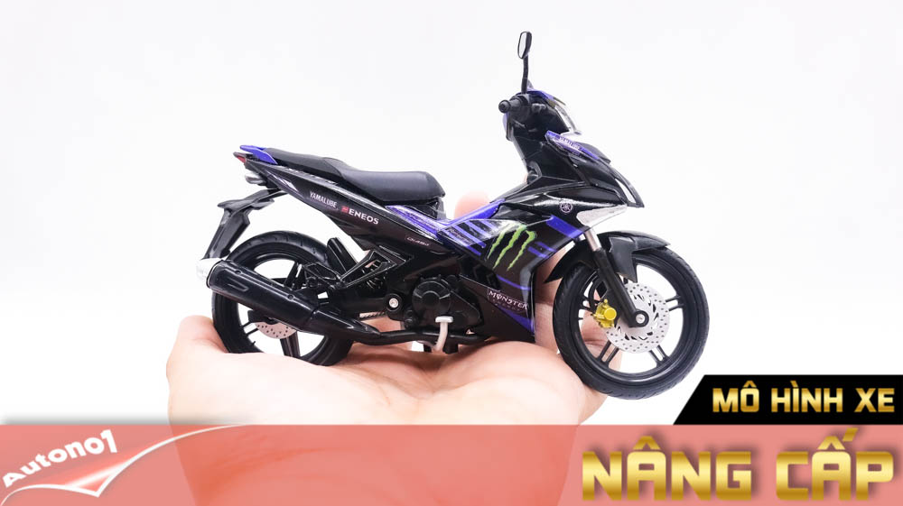  Mô hình xe Yamaha Exciter y15zr độ tem Monster blue tỉ lệ 1:12 Dealer D237C 