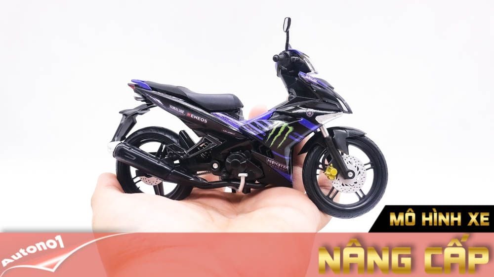  Mô hình xe Yamaha Exciter y15zr độ tem Monster blue tỉ lệ 1:12 Dealer D237C 