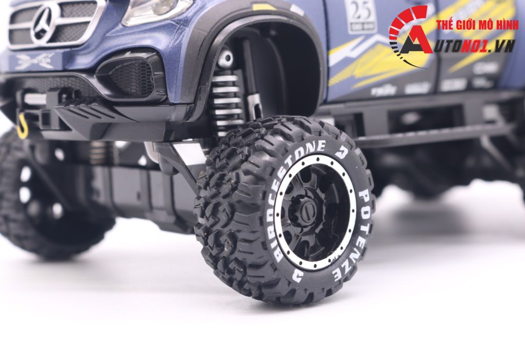 MÔ HÌNH XE MERCEDES X-CLASS 6X6 PICKUP OFFROAD BLUE 1:28 CHIMEI MODEL 7149