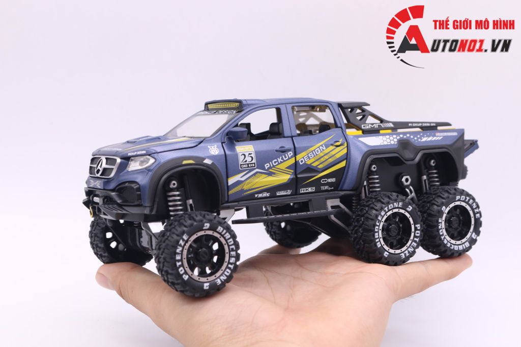 MÔ HÌNH XE MERCEDES X-CLASS 6X6 PICKUP OFFROAD BLUE 1:28 CHIMEI MODEL 7149