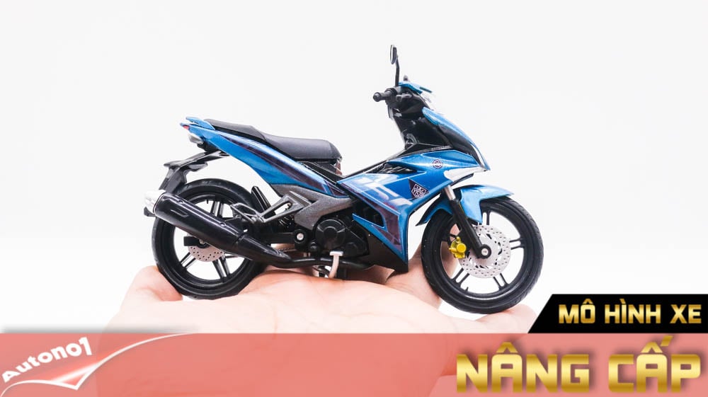  Mô hình xe Yamaha Exciter y15zr độ tem blue tỉ lệ 1:12 Dealer D237B 