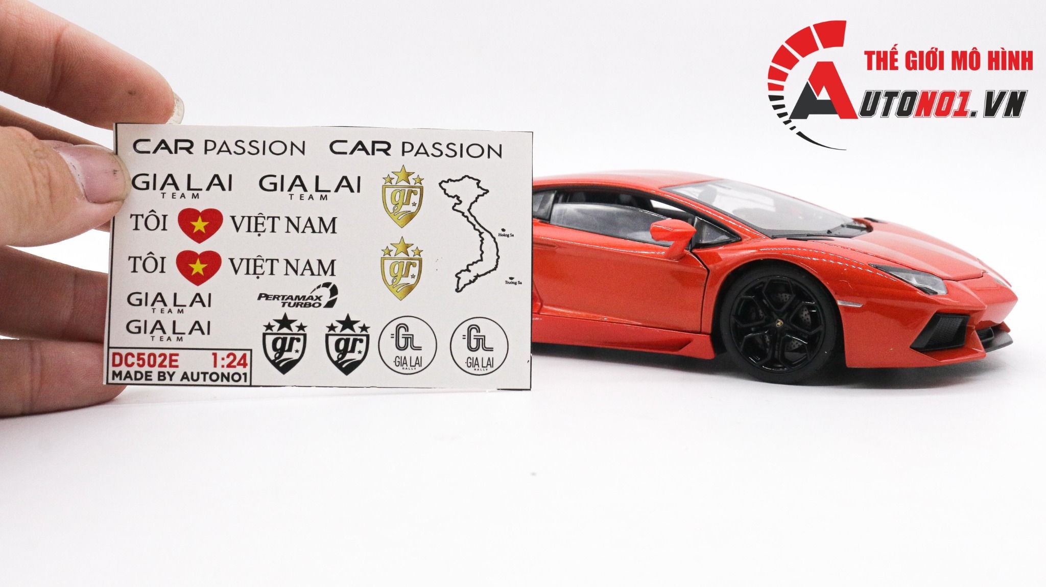  Decal nước Car Passion - Gia Lai Team Autono1 dán mọi nền màu cho xe mô hình DC511 