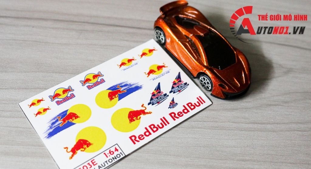 DECAL NƯỚC DECAL NƯỚC RED BULL RACING 1:64 AUTONO1 DC503E