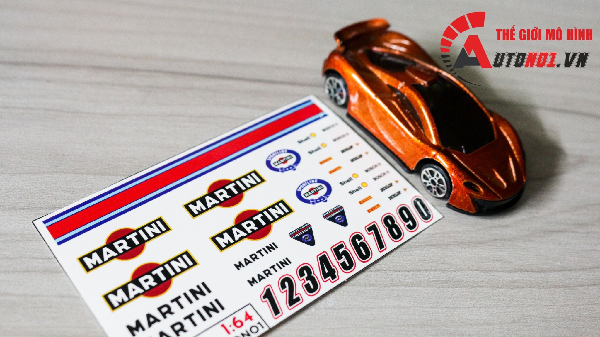  Decal nước độ Martini racing dán mọi nền màu cho xe mô hình tỉ lệ 1:64 DC503 