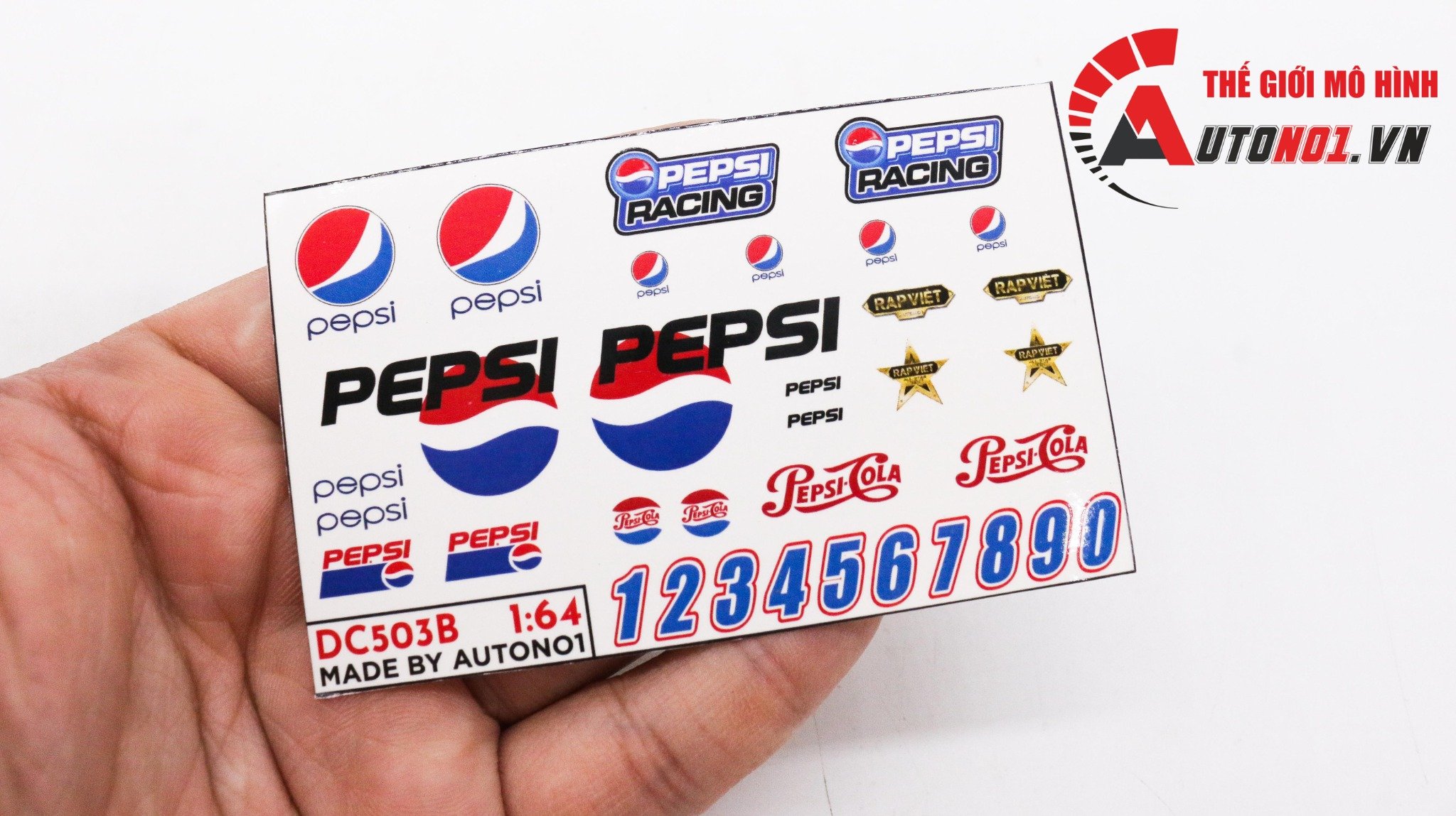  Decal nước trang trí Pepsi racing dán mọi nền màu cho xe mô hình tỉ lệ 1:64 DC503 