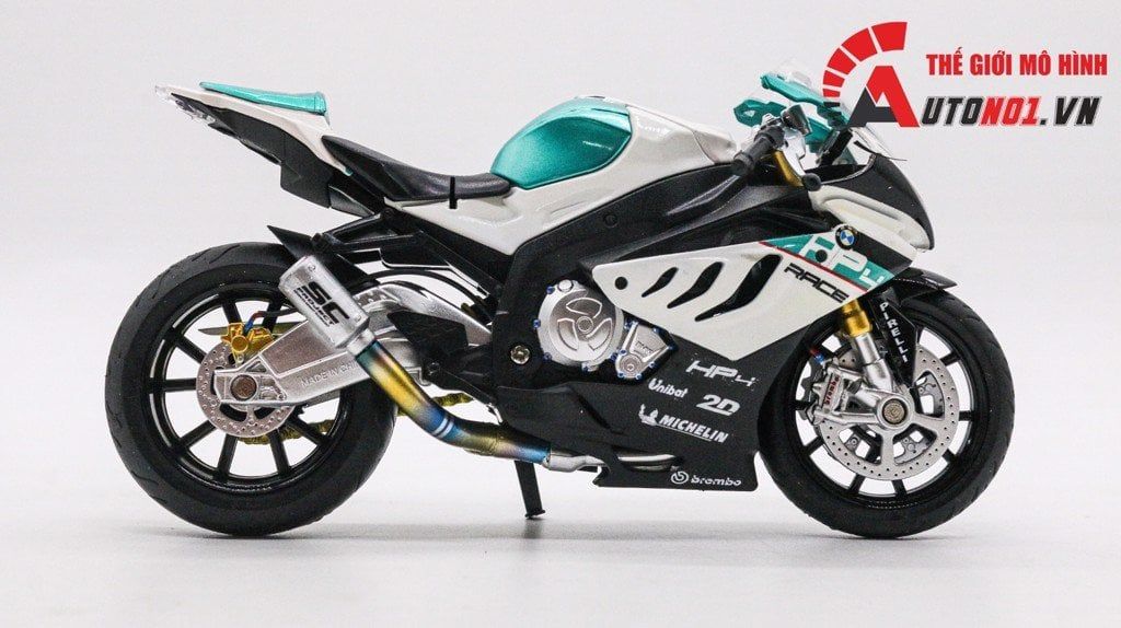 DECAL NƯỚC ĐỘ BMW S1000 HP4 GREEN WHITE CHO MÔ TÔ TỈ LỆ 1:12 AUTONO1 DC602A