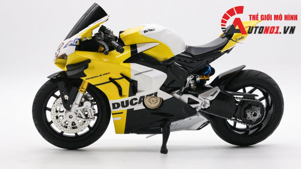 MÔ HÌNH XE ĐỘ DUCATI V4S ADVANCE YELLOW TỈ LỆ 1:12 AUTONO1 D222