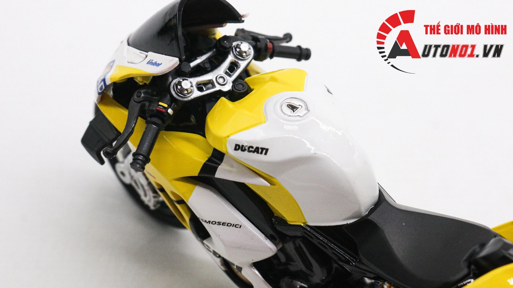  Mô hình xe độ Ducati V4s Advance Yellow Tỉ Lệ 1:12 Autono1 D222a 