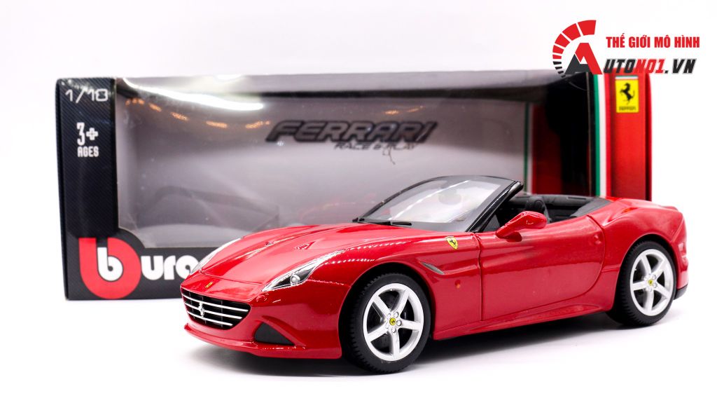 XE MÔ HÌNH FERRARI CALIFORNIA T OPEN TOP RED 1:18 BBURAGO 1677