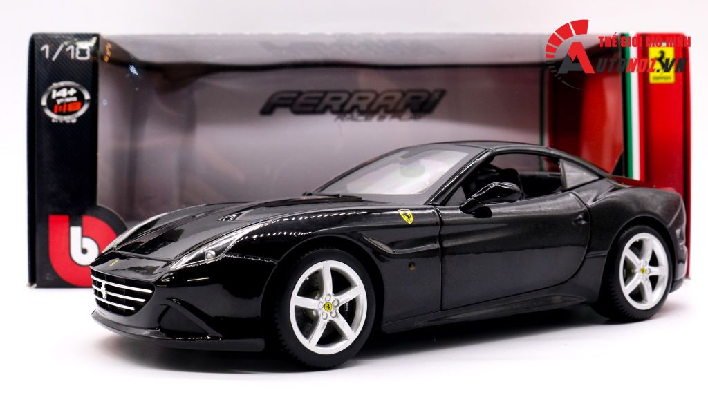 XE MÔ HÌNH FERRARI CALIFORNIA T CLOSED TOP BLACK 1:24 BBURAGO 3070