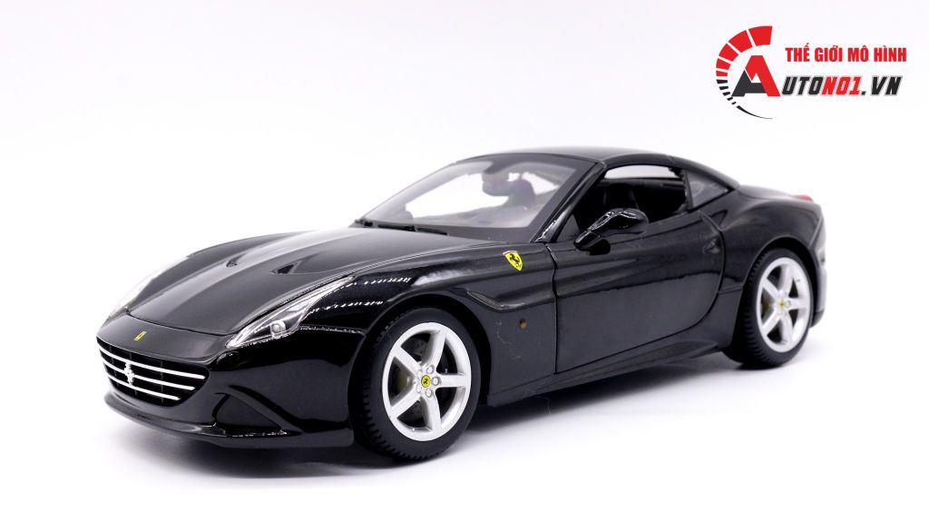 XE MÔ HÌNH FERRARI CALIFORNIA T CLOSED TOP BLACK 1:24 BBURAGO 3070