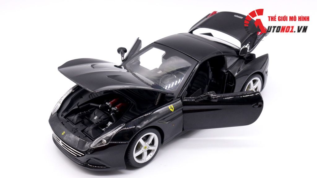 XE MÔ HÌNH FERRARI CALIFORNIA T CLOSED TOP BLACK 1:24 BBURAGO 3070