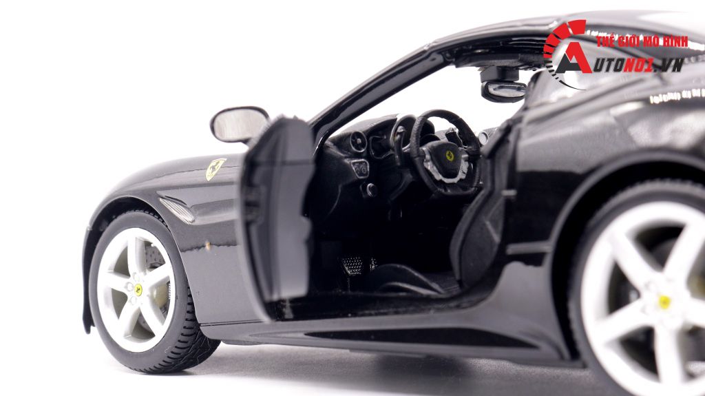 XE MÔ HÌNH FERRARI CALIFORNIA T CLOSED TOP BLACK 1:24 BBURAGO 3070