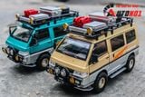  Mô hình xe Mitsubishi Delica Van Guide Offroad full open - có phụ kiện tỉ lệ 1:24 Chimei Model OT24052 