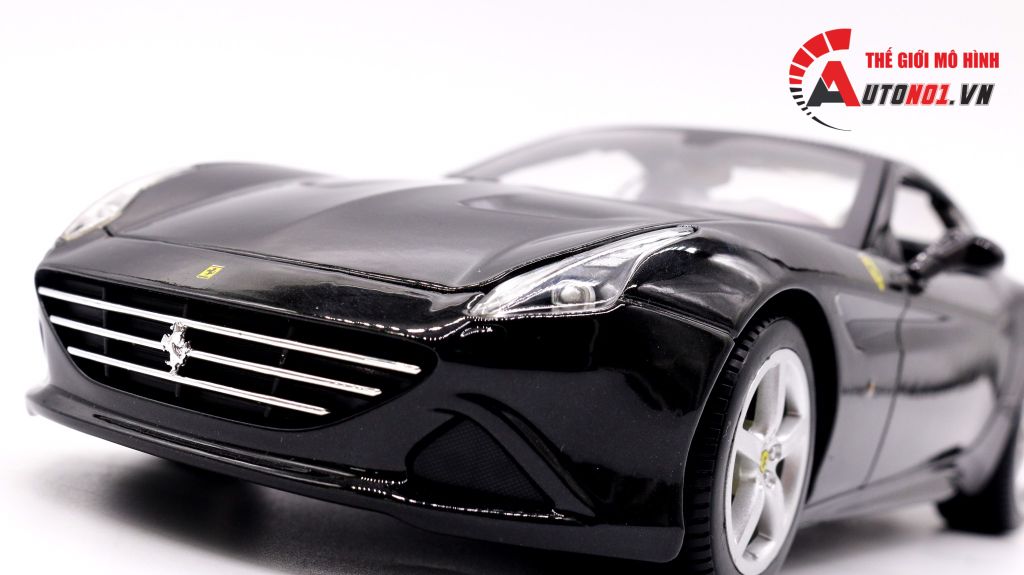 XE MÔ HÌNH FERRARI CALIFORNIA T CLOSED TOP BLACK 1:24 BBURAGO 3070