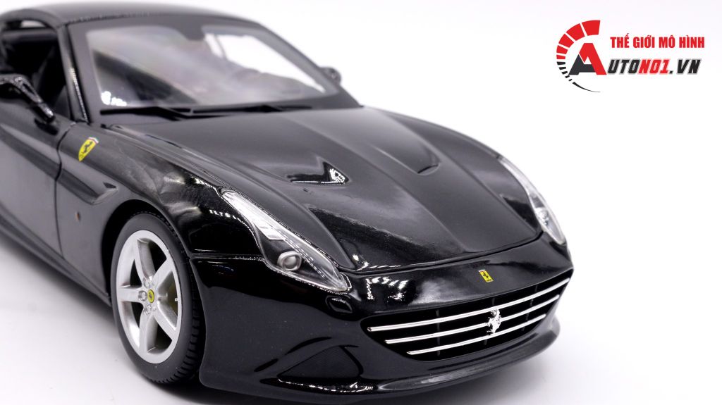 XE MÔ HÌNH FERRARI CALIFORNIA T CLOSED TOP BLACK 1:24 BBURAGO 3070