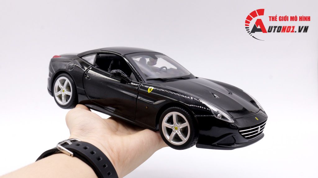 XE MÔ HÌNH FERRARI CALIFORNIA T CLOSED TOP BLACK 1:24 BBURAGO 3070