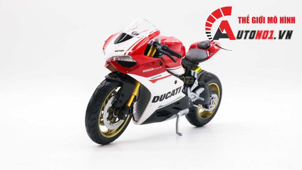 MÔ HÌNH SIÊU XE DUCATI 1299 PANIGALE S CUSTOM 50TH ANNIVERSARY RED WHITE 1:12 AUTONO1 D020