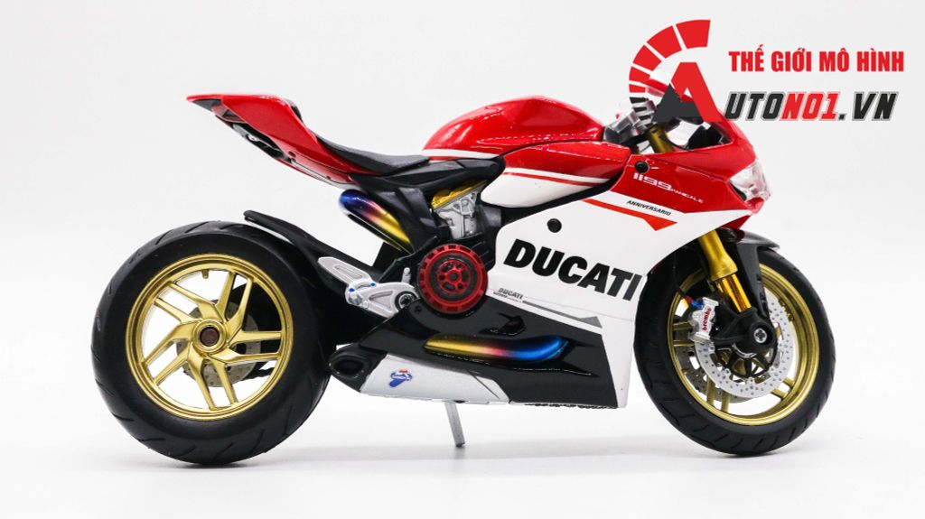 MÔ HÌNH SIÊU XE DUCATI 1299 PANIGALE S CUSTOM 50TH ANNIVERSARY RED WHITE 1:12 AUTONO1 D020