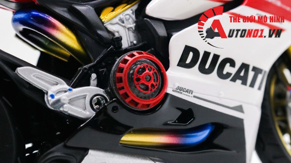 MÔ HÌNH SIÊU XE DUCATI 1299 PANIGALE S CUSTOM 50TH ANNIVERSARY RED WHITE 1:12 AUTONO1 D020