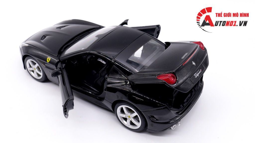 XE MÔ HÌNH FERRARI CALIFORNIA T CLOSED TOP BLACK 1:24 BBURAGO 3070