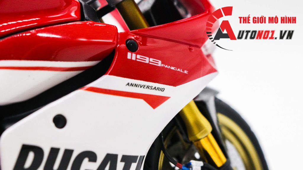 MÔ HÌNH SIÊU XE DUCATI 1299 PANIGALE S CUSTOM 50TH ANNIVERSARY RED WHITE 1:12 AUTONO1 D020