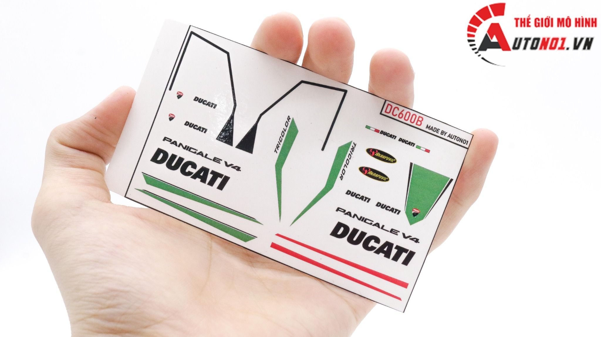  Decal nước độ Ducati V4 Tricolor dán cho mọi nền màu tỉ lệ 1:12 Autono1 DC600B 