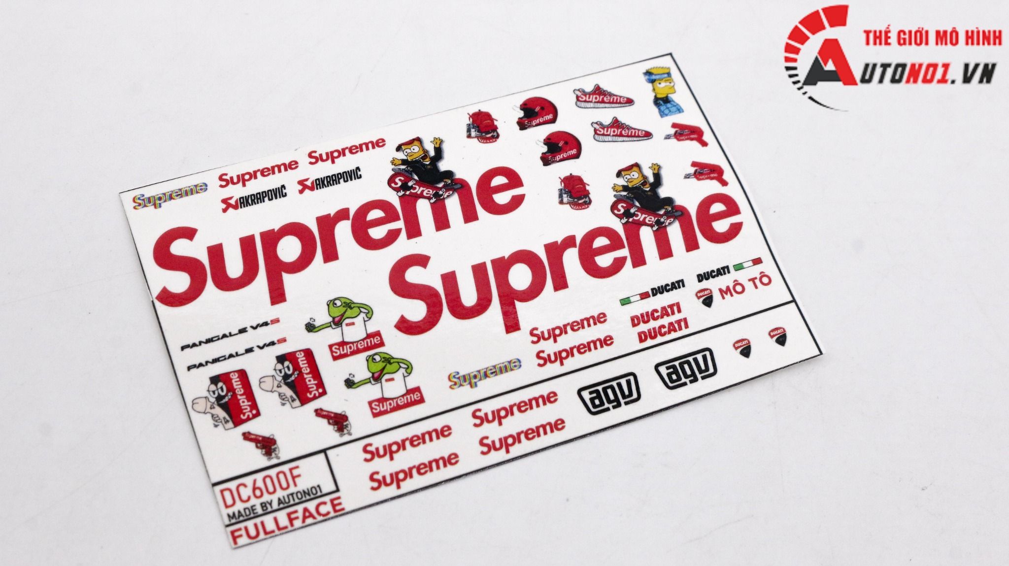  Decal nước độ Ducati Panigale V4S Supreme Red - Decal fullface Ducati Supreme tỉ lệ 1:12 Autono1 DC600f 