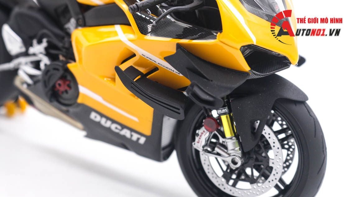  Mô hình xe cao cấp Ducati Superleggera V4 độ nồi khô yellow tỉ lệ 1:12 Tamiya D234C 