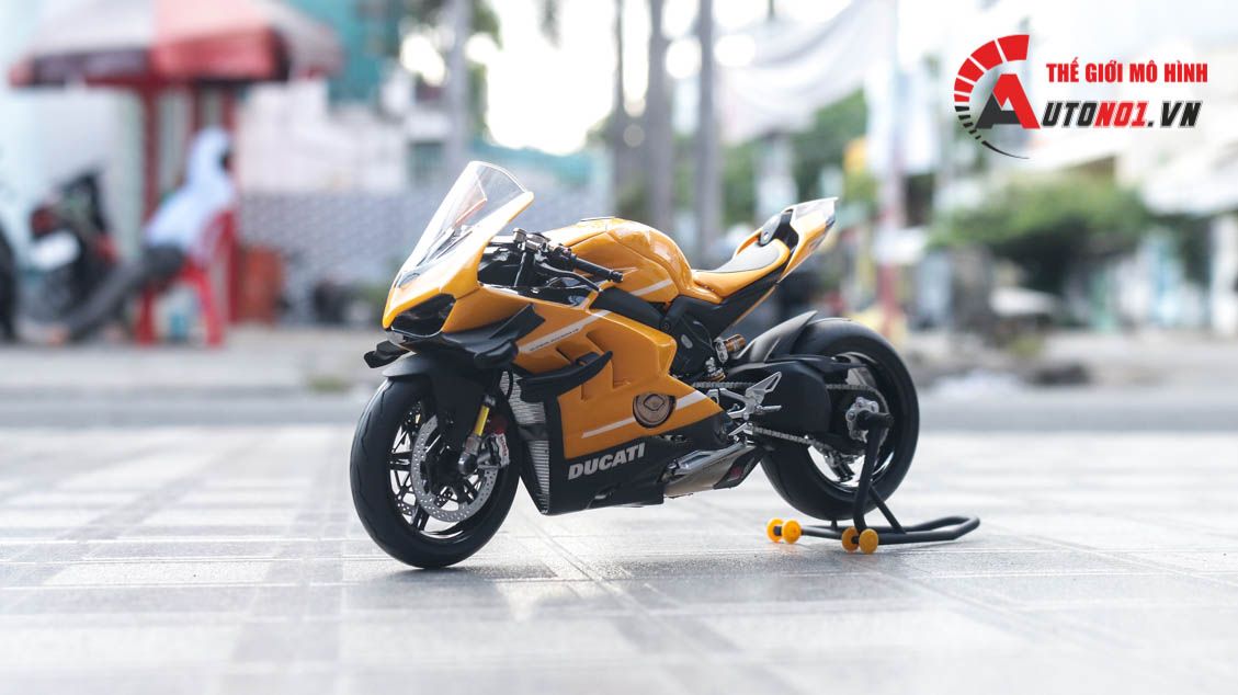  Mô hình xe cao cấp Ducati Superleggera V4 độ nồi khô yellow tỉ lệ 1:12 Tamiya D234C 