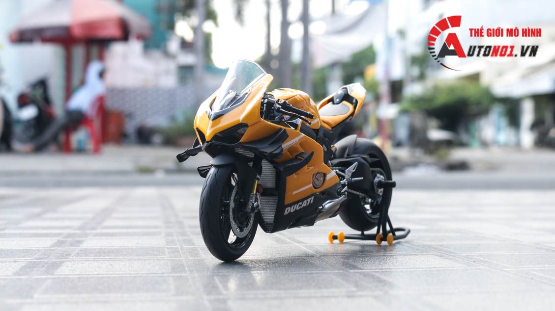  Mô hình xe cao cấp Ducati Superleggera V4 độ nồi khô yellow tỉ lệ 1:12 Tamiya D234C 