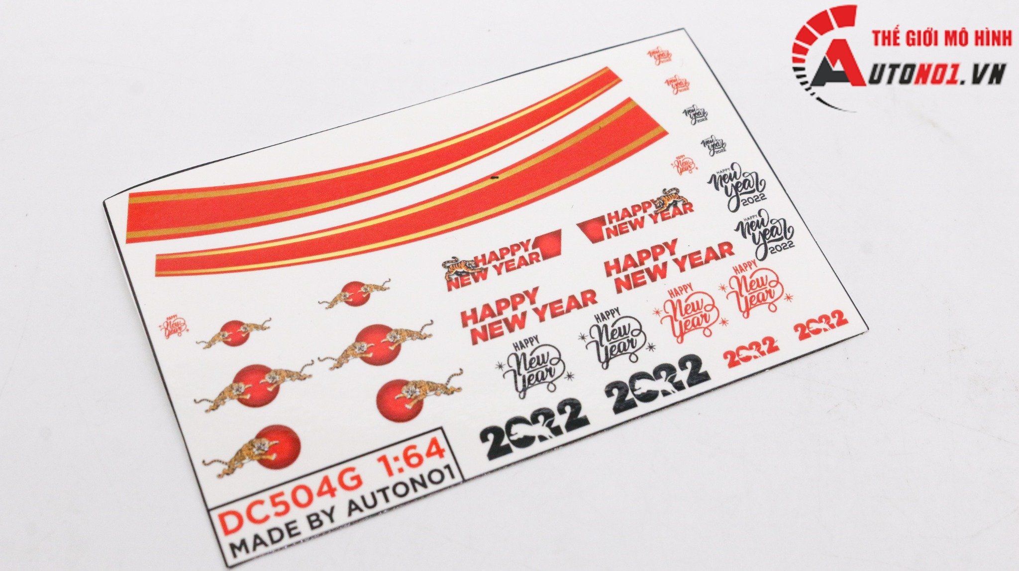  Decal nước Happy New Year 2022 Red 1:64 Autono1 DC504g 