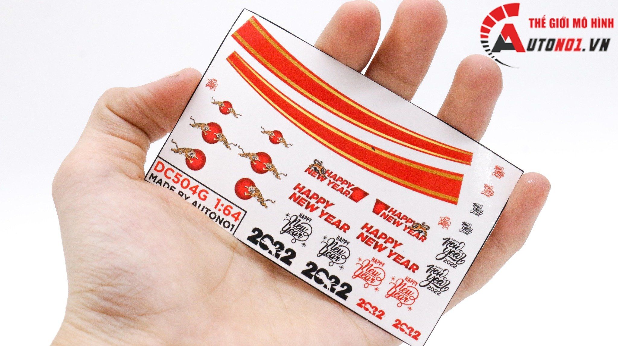  Decal nước Happy New Year 2022 Red 1:64 Autono1 DC504g 