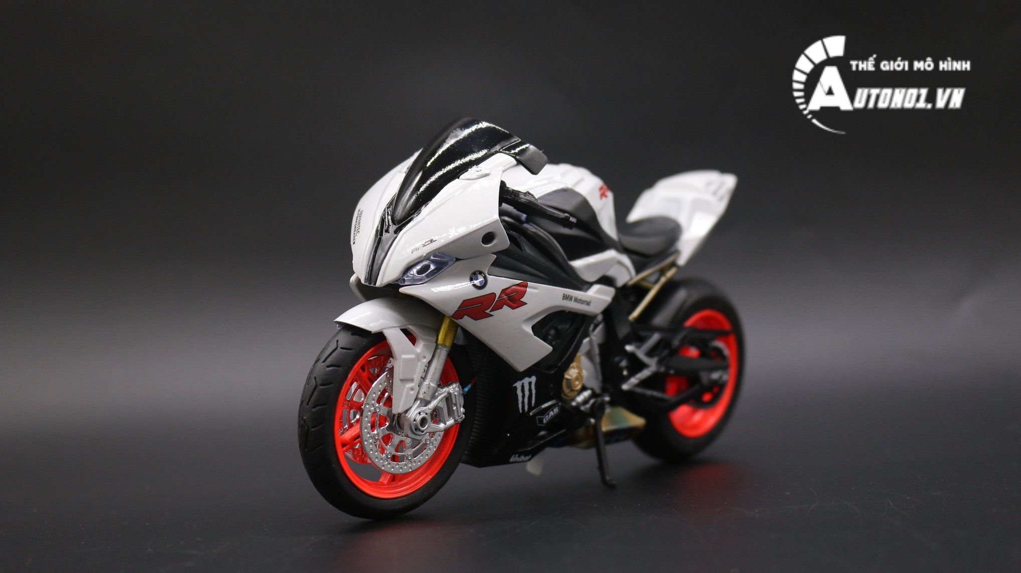  Mô hình xe độ Bmw S1000 2020 White Mâm - Pô 1:12 Autono1 Alloy D160B 