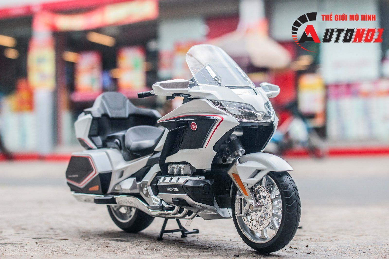  Mô hình xe Honda Goldwing GL800 2021 có đèn - âm thanh tỉ lệ 1:12 Alloy Model MT12012 