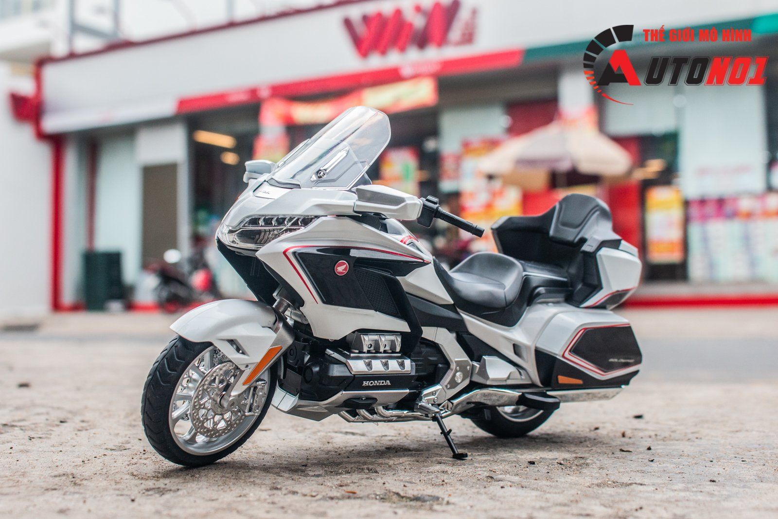  Mô hình xe Honda Goldwing GL800 2021 có đèn - âm thanh tỉ lệ 1:12 Alloy Model MT12012 