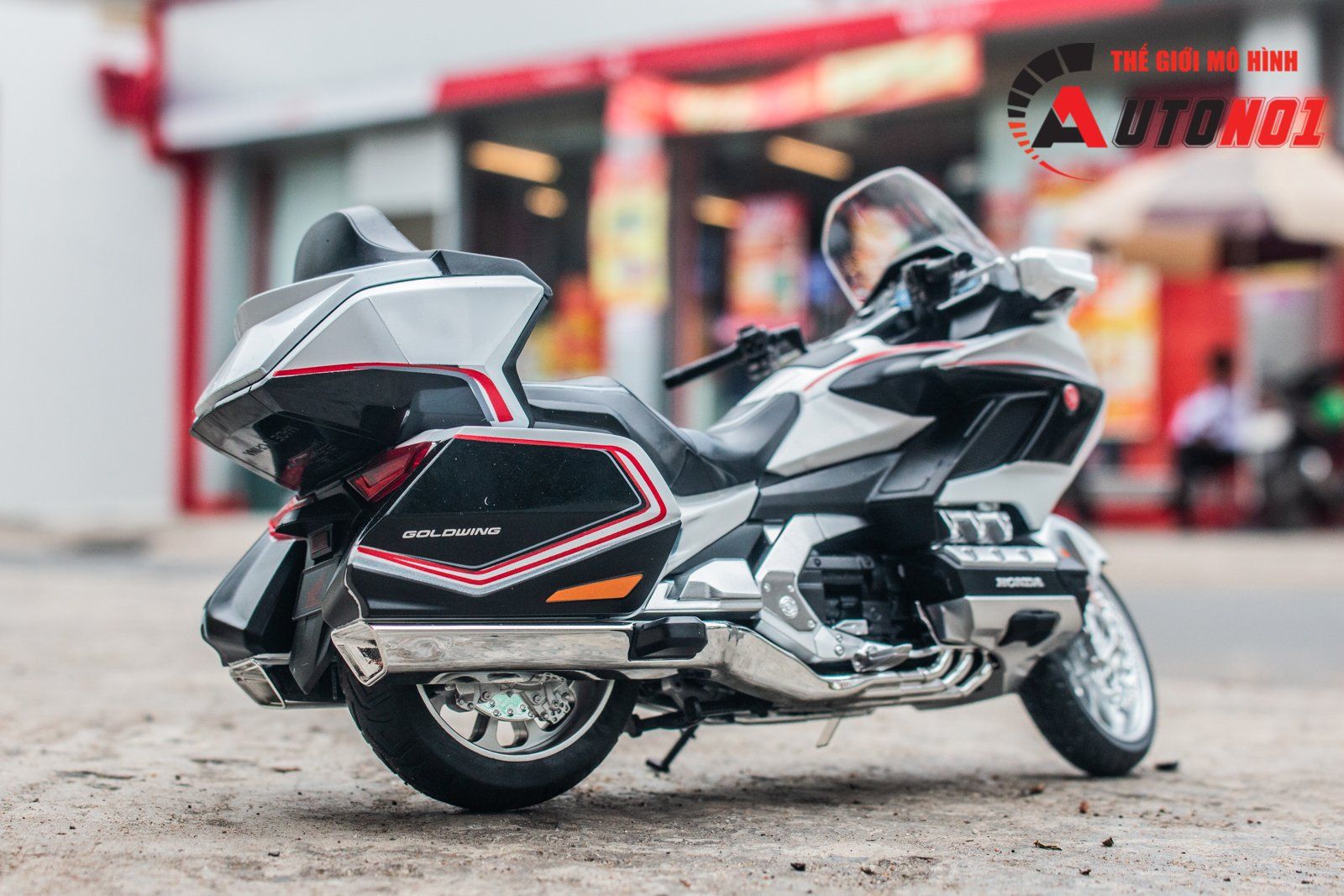  Mô hình xe Honda Goldwing GL800 2021 có đèn - âm thanh tỉ lệ 1:12 Alloy Model MT12012 