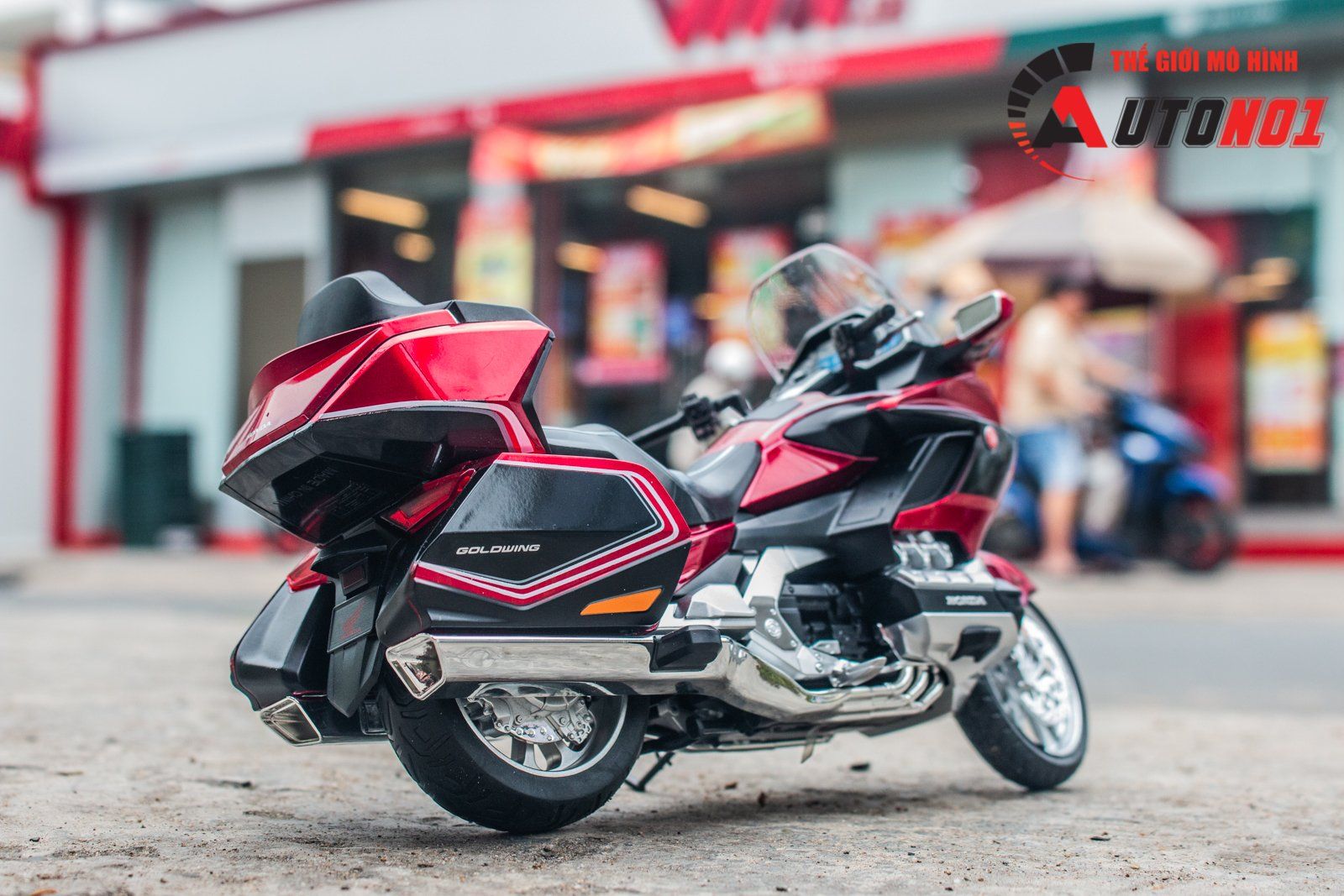  Mô hình xe Honda Goldwing GL800 2021 có đèn - âm thanh tỉ lệ 1:12 Alloy Model MT12012 