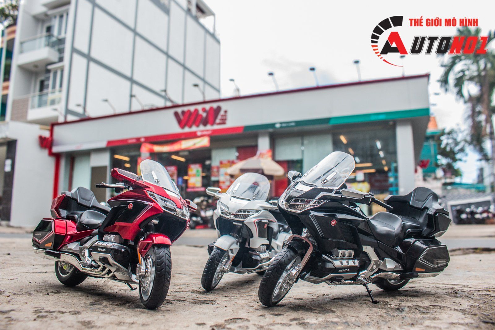  Mô hình xe Honda Goldwing GL800 2021 có đèn - âm thanh tỉ lệ 1:12 Alloy Model MT12012 